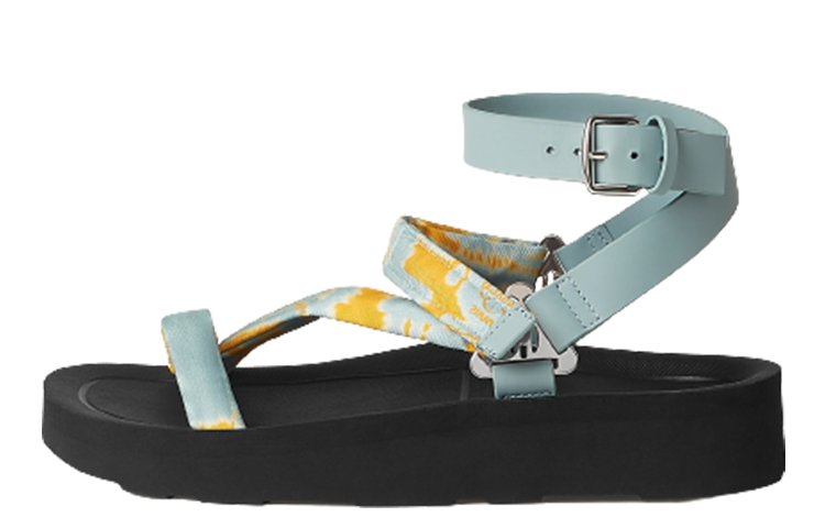 (Women) HERMES Leather Open Toe Ankle Strap Sandal 'Blue Black' H231163Z-6A
