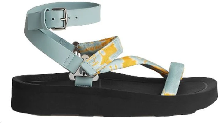 (W) HERMES Leren Open Teen Enkelband Sandalen ''Blauw Zwart'' H231163Z-6A Order (W) HERMES Leren Open Teen Enkelband Sandalen ''Blauw Zwart'' H231163Z-6A