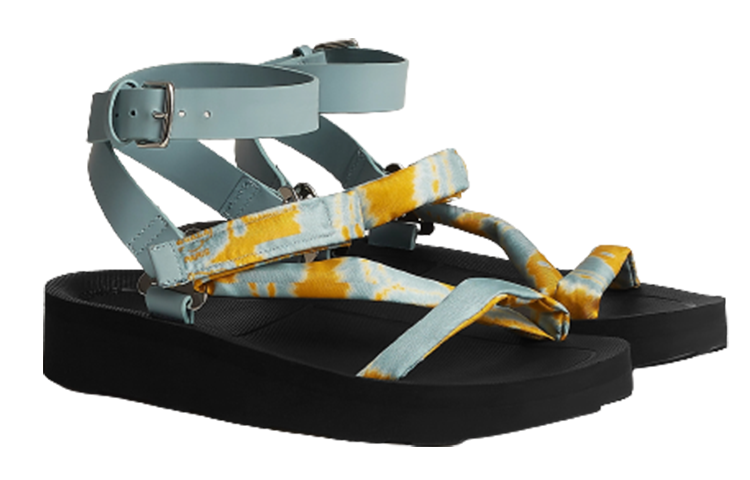 Shop (W) HERMES Leren Open Teen Enkelband Sandalen ''Blauw Zwart'' H231163Z-6A