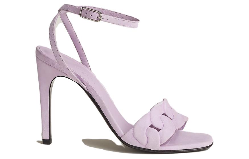 Order (W) 爱马仕紫色脚踝带真皮露趾高跟凉鞋 H231128Z-3D395