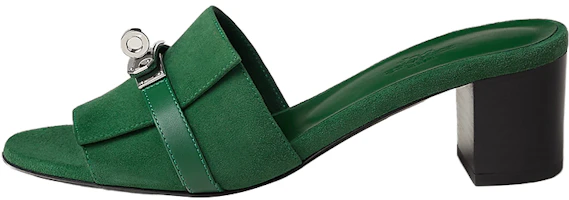 (Women) HERMES Leather Open Toe High Heel Slide 'Green' H232132Z-I0 (Women) HERMES Leather Open Toe High Heel Slide 'Green' H232132Z-I0
