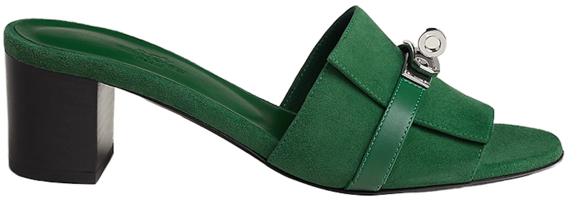 HERMES 愛馬仕 皮革 露趾高跟 一字拖鞋 5cm 女款 綠色 Order HERMES 愛馬仕 皮革 露趾高跟 一字拖鞋 5cm 女款 綠色