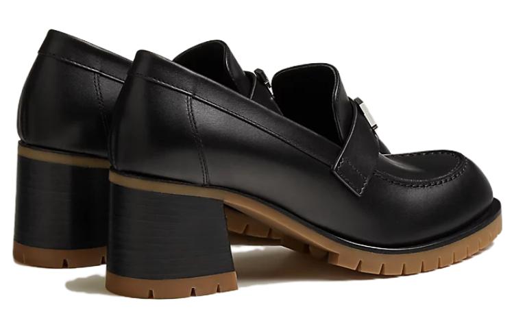 Shop (W) HERMES Sepatu Loafer Kulit Ujung Bulat 'Hitam' H222254Z-02