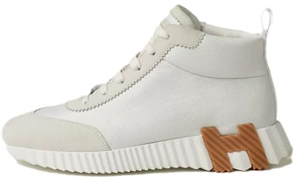 (Women) HERMES Leather Round-Toe Mid-Top 'Grey' H232099Z-90350 (Women) HERMES Leather Round-Toe Mid-Top 'Grey' H232099Z-90350