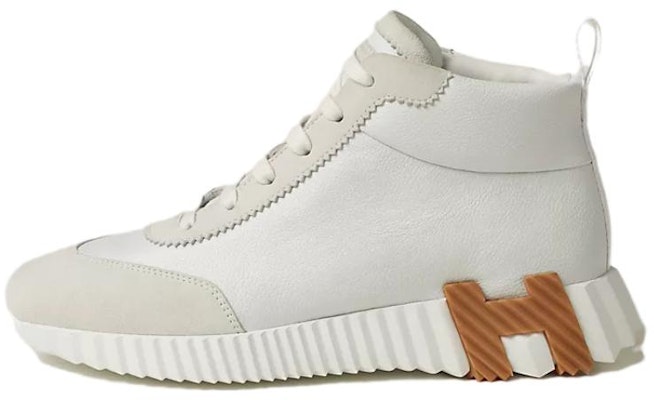 (Women) HERMES Leather Round-Toe Mid-Top 'Grey' H232099Z-90350 Buy (Women) HERMES Leather Round-Toe Mid-Top 'Grey' H232099Z-90350
