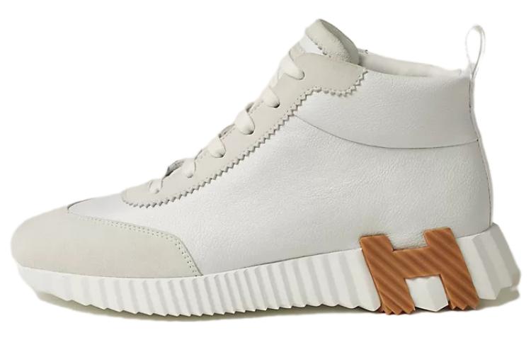 (Women) HERMES Leather Round-Toe Mid-Top 'Grey' H232099Z-90350