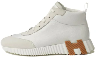 (Women) HERMES Leather Round-Toe Mid-Top 'Grey' H232099Z-90350 (Women) HERMES Leather Round-Toe Mid-Top 'Grey' H232099Z-90350