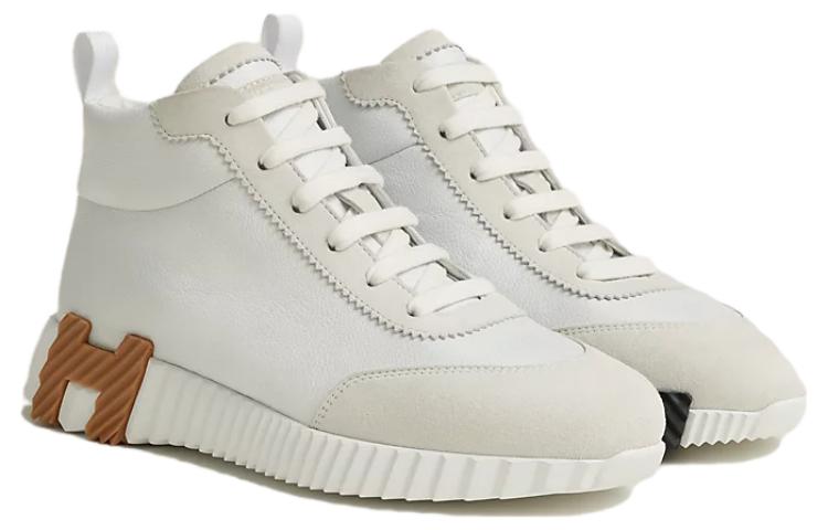 Lookbook (Women) HERMES Leather Round-Toe Mid-Top 'Grey' H232099Z-90350