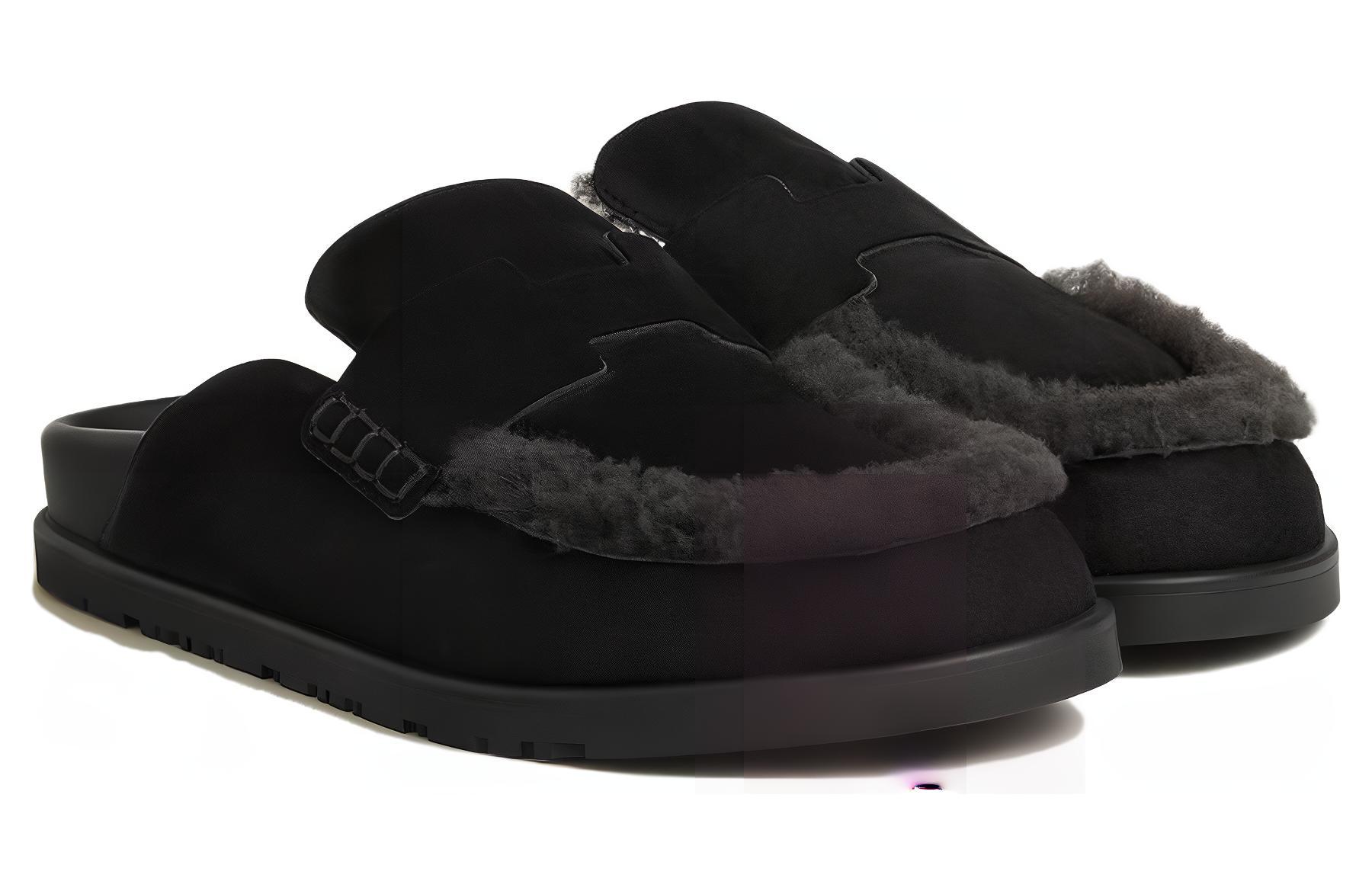 Lookbook (W) エルメス レザー ラウンドトゥ スリッパ (ブラック) H232140Z-023