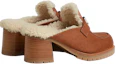 Lookbook (Women) HERMES Leather Round Toe Block Heel Slippers 'Brown' H222057Z-WT