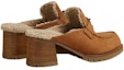 Shop (Women) HERMES Leather Round Toe Block Heel Slippers 'Brown' H222057Z-WT