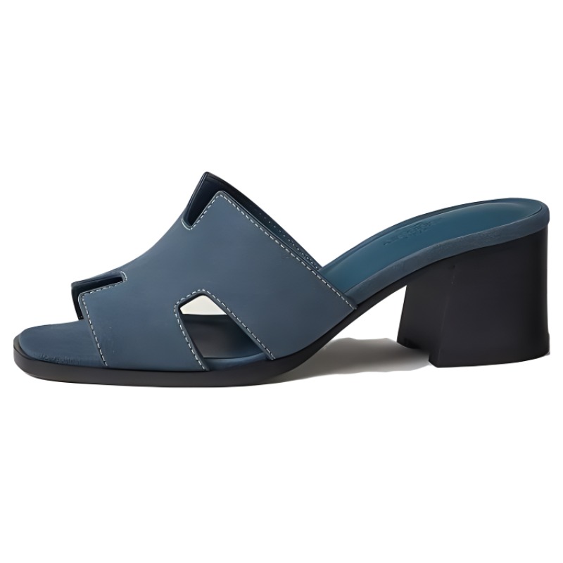 Buy (W) Sandal Slide HERMES Kulit Ujung Terbuka 'Biru' H232088Z-Q8375