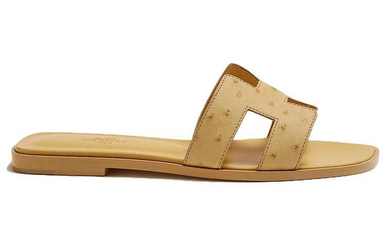 (W) HERMES Leather Round-Toe Slide 'Yellow' 圖 2