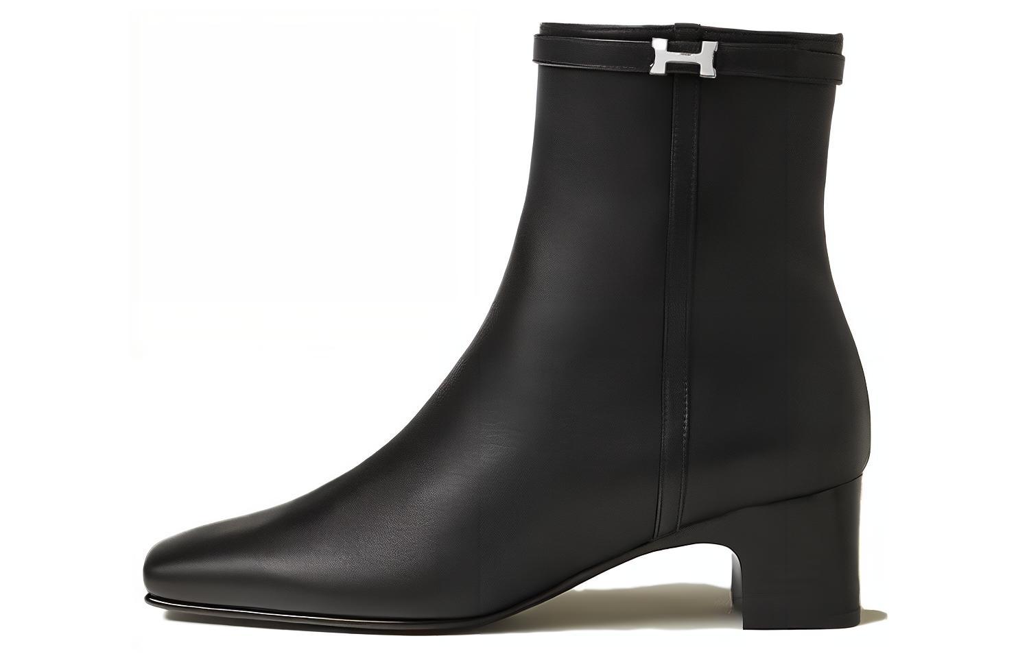 Buy (W) 에르메스 블랙 레더 앵클부츠 (or) 에르메스 가죽 앵클부츠 (블랙) H232081Z-02