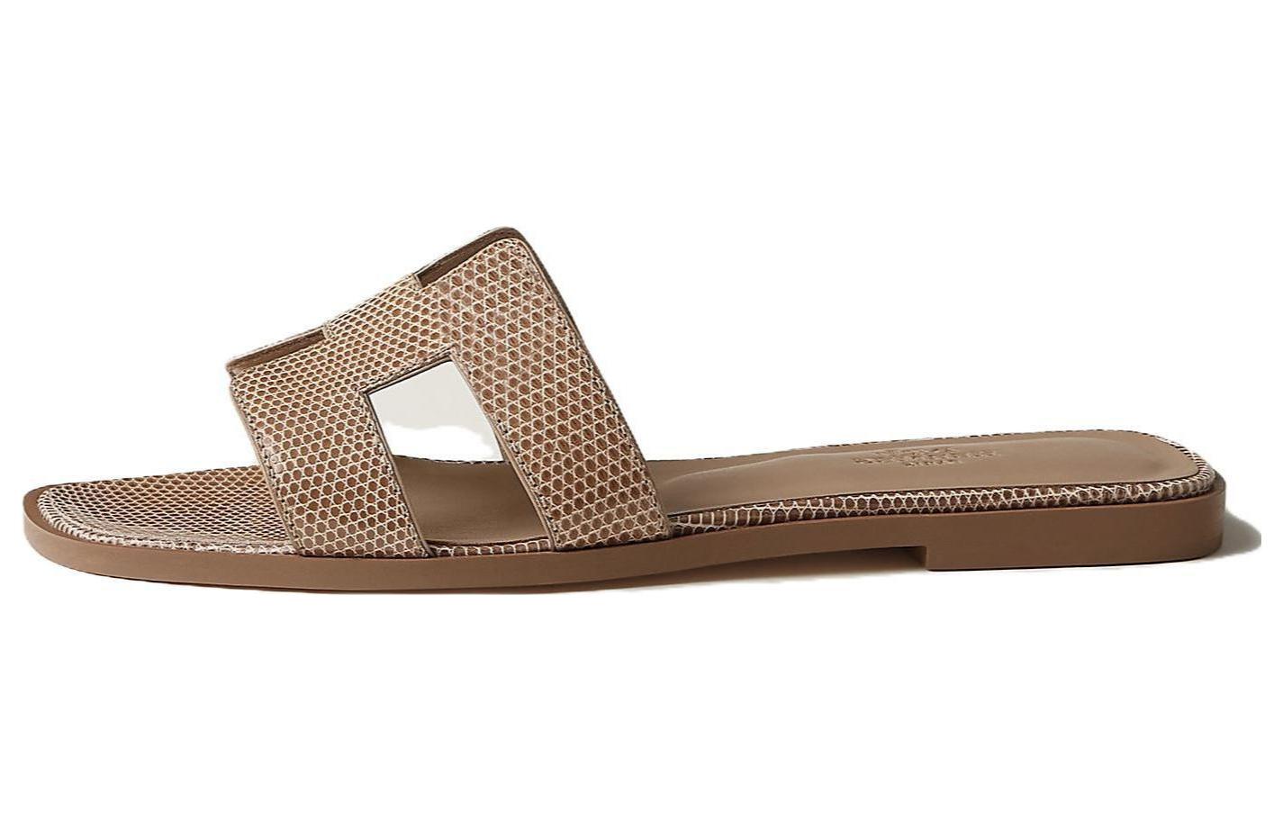 (W) HERMES Leather Slide 'Brown CMFT Trend'