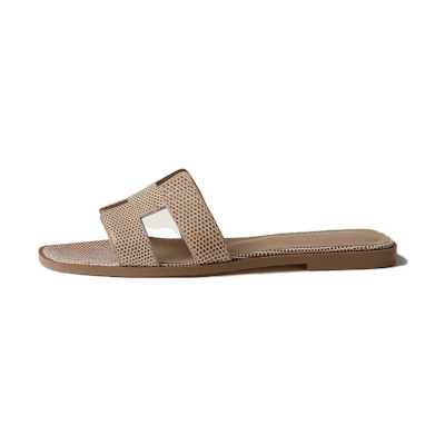 (W) HERMES Leather Slide 'Brown CMFT Trend'