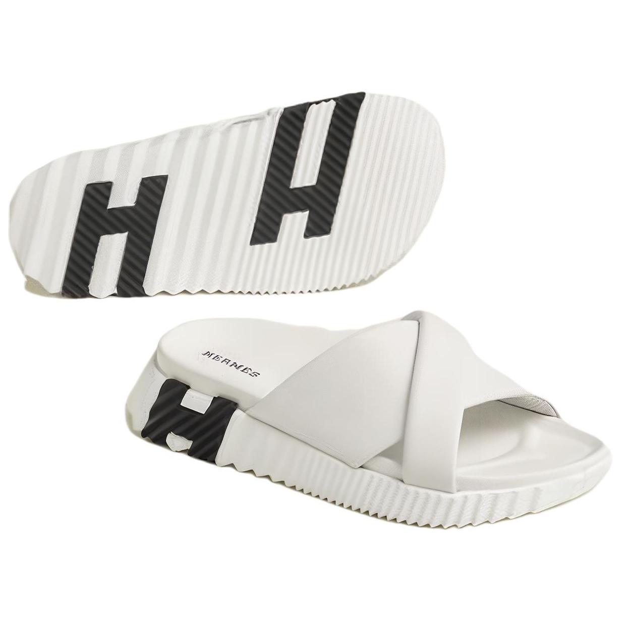 Shop (W) 爱马仕皮革凉鞋 '舒适多功能白色' H241166Z-90