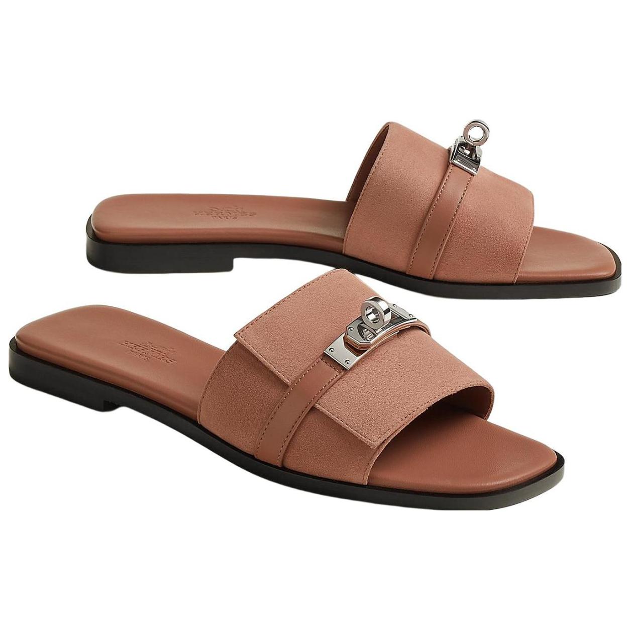 (W) HERMES Leather Slide 'Red Simplicity' 圖 4