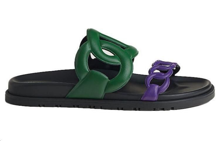 (W) HERMES Leather Slide 'Violet Fashion' 圖 2