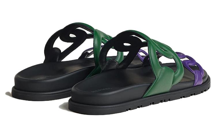 (W) HERMES Leather Slide 'Violet Fashion' 圖 5