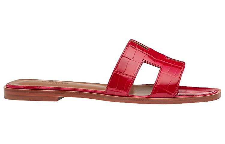 (W) HERMES Leather Slides 'Red CMFT' 圖 2