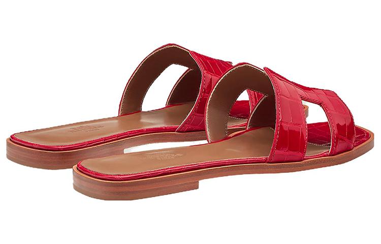 (W) HERMES Leather Slides 'Red CMFT' 圖 5