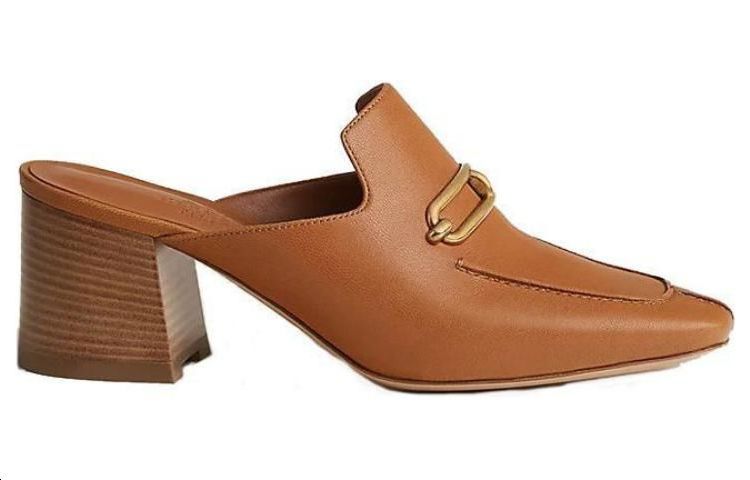 Order (W) 에르메스 가죽 슬리퍼 '패션 브라운' (50 characters) H231089Z-A3