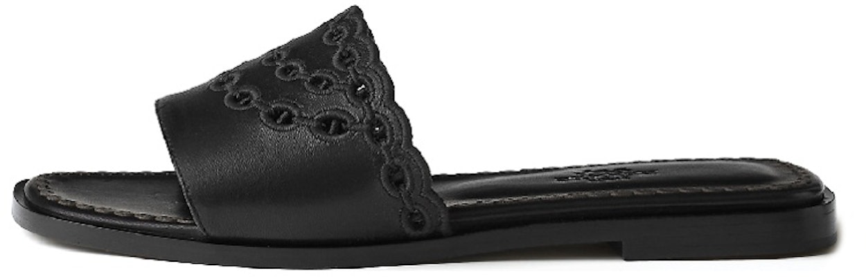 (Women) HERMES Leather Slipper 'Pattern Embroidery Black' H231133Z-02 Buy (Women) HERMES Leather Slipper 'Pattern Embroidery Black' H231133Z-02