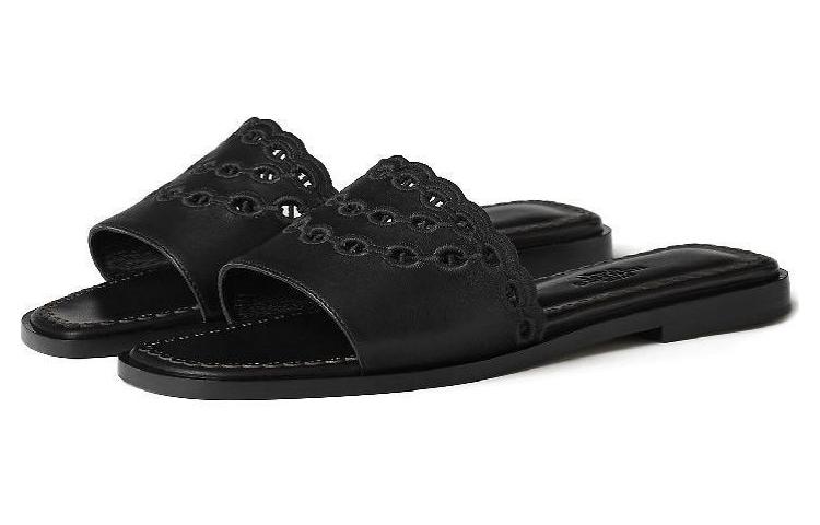 Lookbook (Women) HERMES Leather Slipper 'Pattern Embroidery Black' H231133Z-02