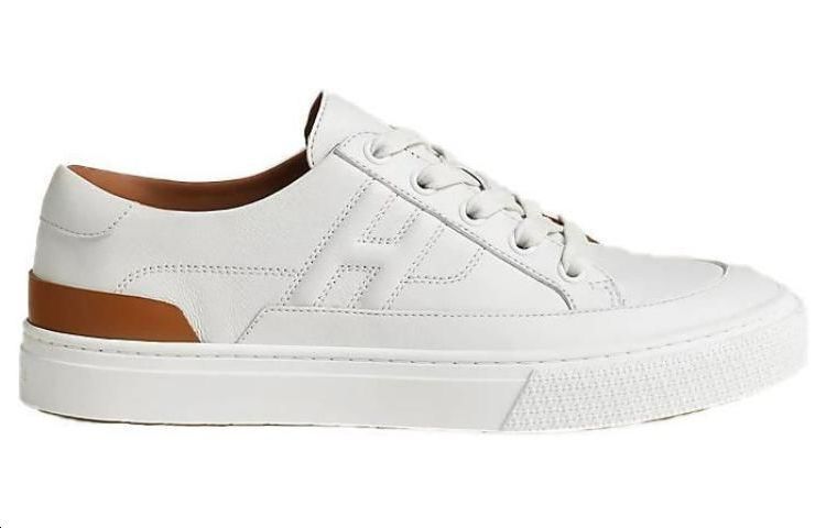 Order (W) HERMES Sneaker Kulit 'Putih Coklat' H212266Z-NT