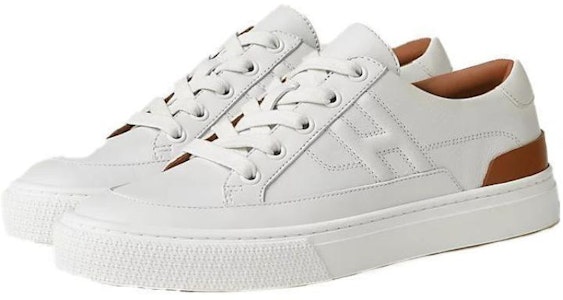 (W) HERMES Sneaker Kulit 'Putih Coklat' H212266Z-NT Lookbook (W) HERMES Sneaker Kulit 'Putih Coklat' H212266Z-NT