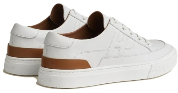 (W) HERMES Sneaker Kulit 'Putih Coklat' H212266Z-NT Shop (W) HERMES Sneaker Kulit 'Putih Coklat' H212266Z-NT