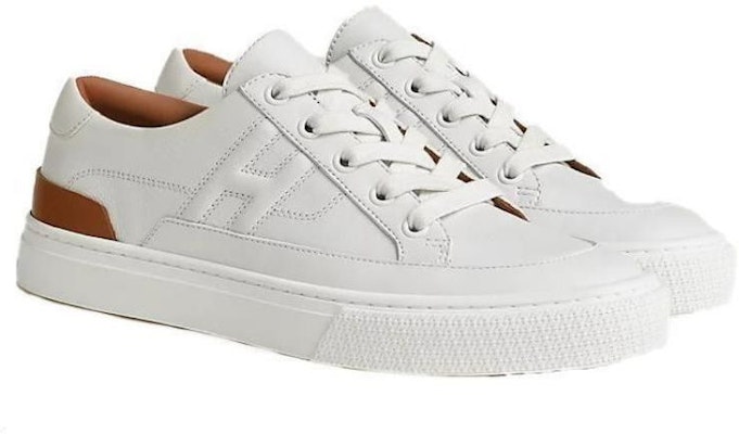 (W) HERMES Sneaker Kulit 'Putih Coklat' H212266Z-NT Shop (W) HERMES Sneaker Kulit 'Putih Coklat' H212266Z-NT