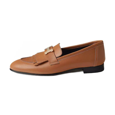 (W) HERMES Leather Tassel Round Toe 'Natural Color'