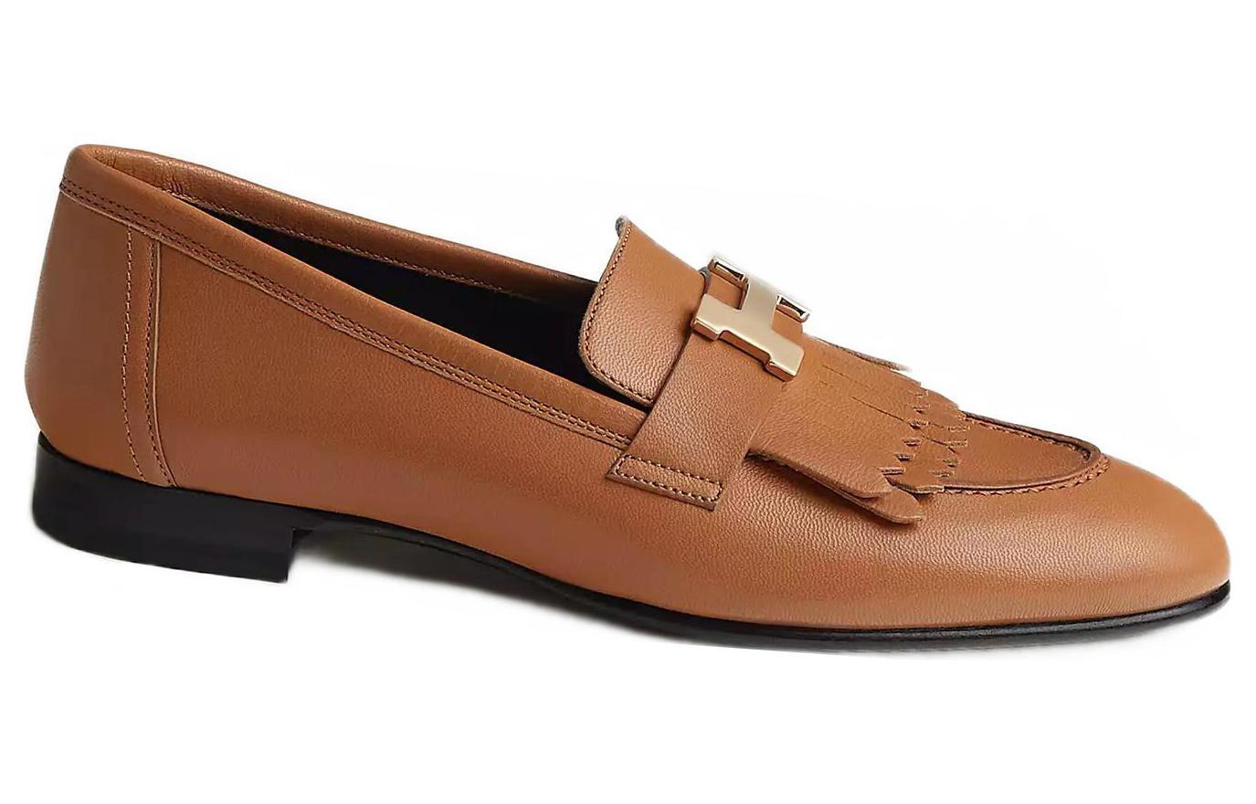 (W) HERMES Leather Tassel Round Toe 'Natural Color' 圖 2