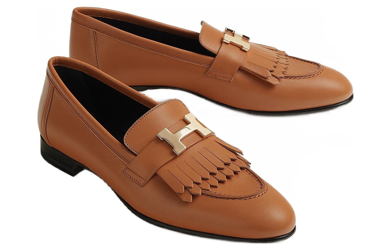 (W) HERMES Leather Tassel Round Toe 'Natural Color' 圖 3