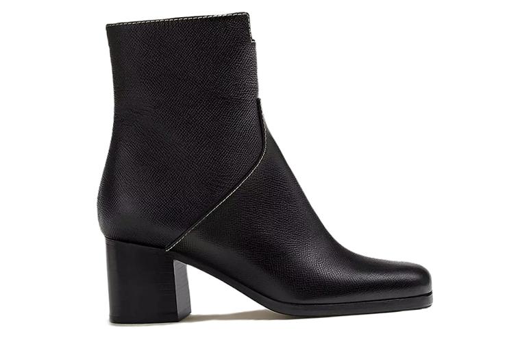 Order (Women) HERMES Leather Zip Round-Toe Ankle Boots 'Black' H222027Z-02