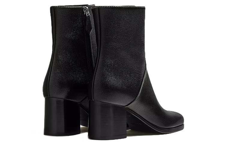 Purchase (Women) HERMES Leather Zip Round-Toe Ankle Boots 'Black' H222027Z-02