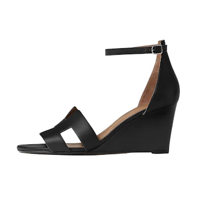 (W) HERMES Legend Sandal 'Black Calfskin'