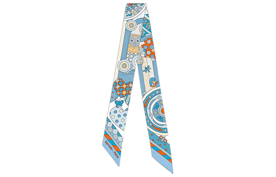 Buy (Women) HERMES Les Murmures de la Foret Twilly Scarf Blue Women’s Silk Scarf. H063005S-06
