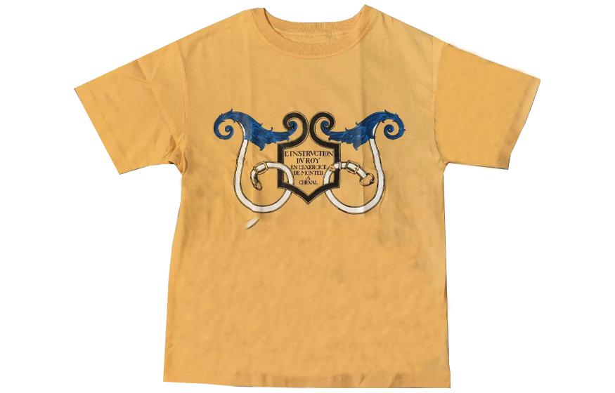 (Women) HERMES Letter Printed Round Neck Short Sleeve T-Shirt Women Yellow. H1E4615DG6L 圖 2