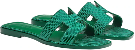 Order (Women) HERMES Lizard Skin Sandals 'Green' H212179Z-6Y