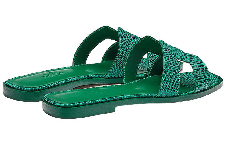 Lookbook (Women) HERMES Lizard Skin Sandals 'Green' H212179Z-6Y