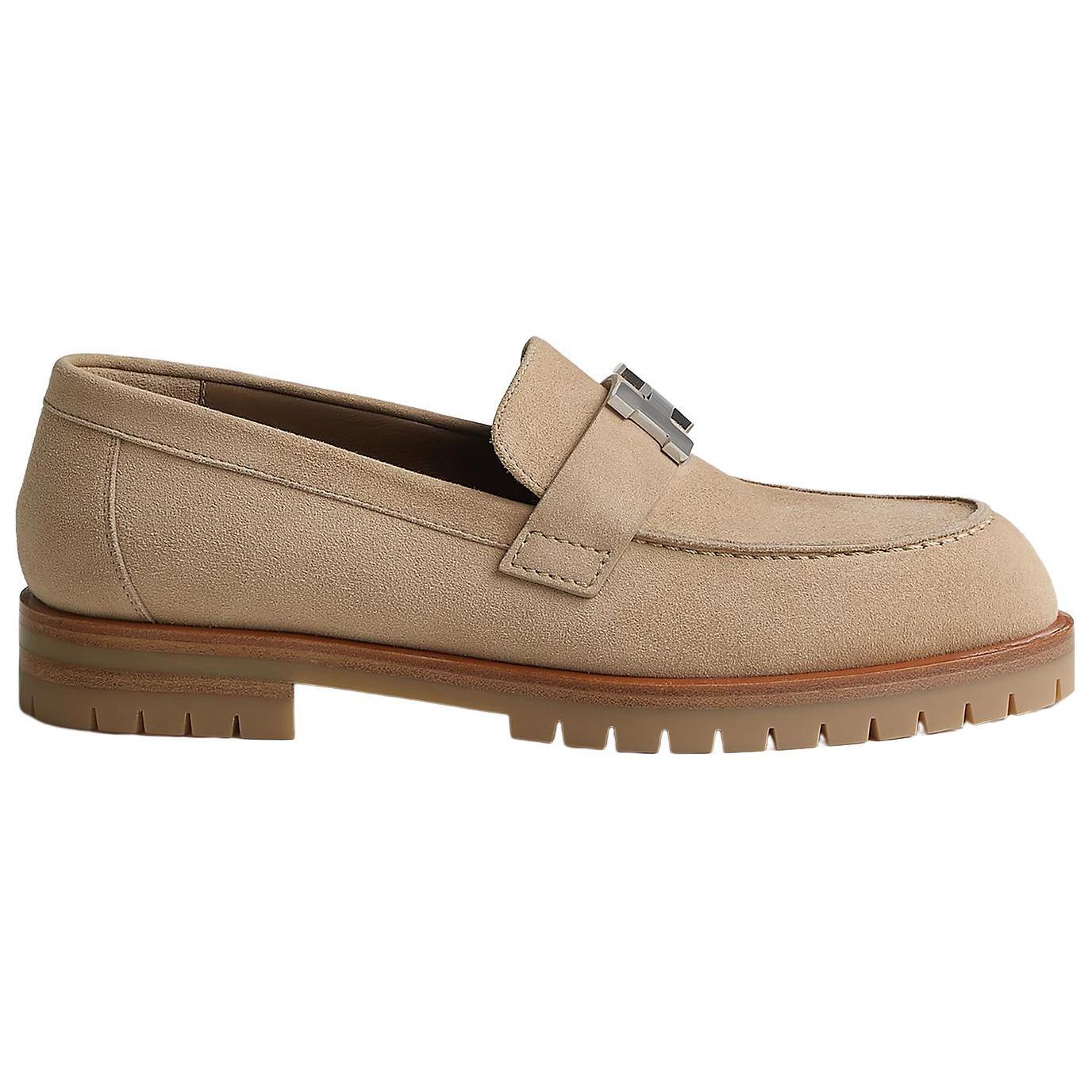 Order (W) 에르메스 베이지 스웨이드 로퍼 H222054Z-1J