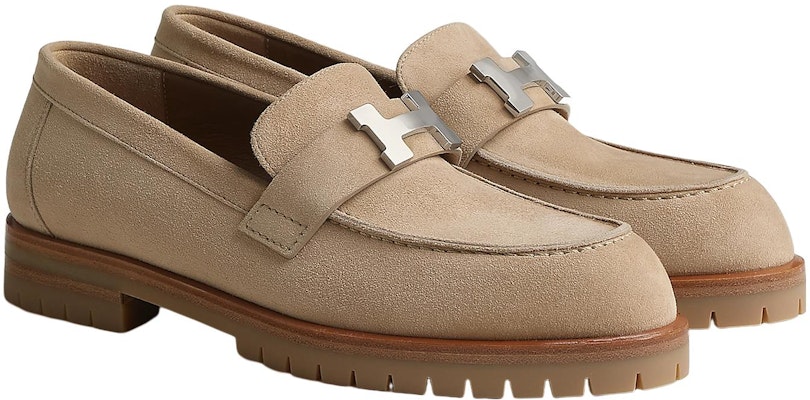 (W) HERMES Loafer 'Beige Suede' Kulit Lembut H222054Z-1J Lookbook (W) HERMES Loafer 'Beige Suede' Kulit Lembut H222054Z-1J