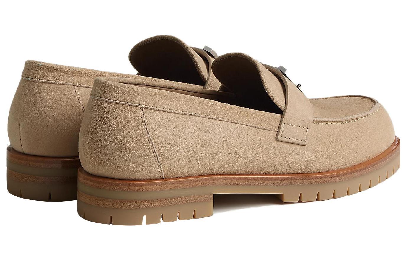 Shop (W) HERMES Loafer 'Beige Suede' Kulit Lembut H222054Z-1J