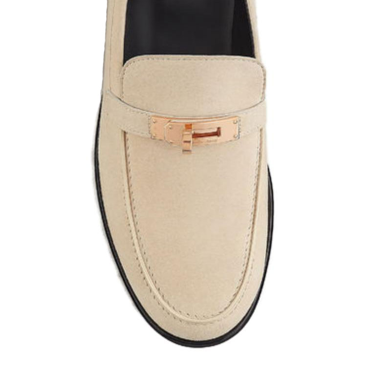 Purchase (W) HERMES Mocassino ''Pelle Scamosciata e Capra Gomma Bianca'' H212116Z-T8