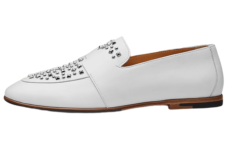 Buy (W) 에르메스 화이트 송아지 가죽 로퍼 H212168Z-90