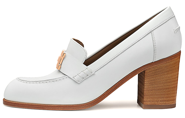 Buy (W) HERMES Loafer Hak Tinggi 'Kulit Kambing Putih' H212093Z-90YC