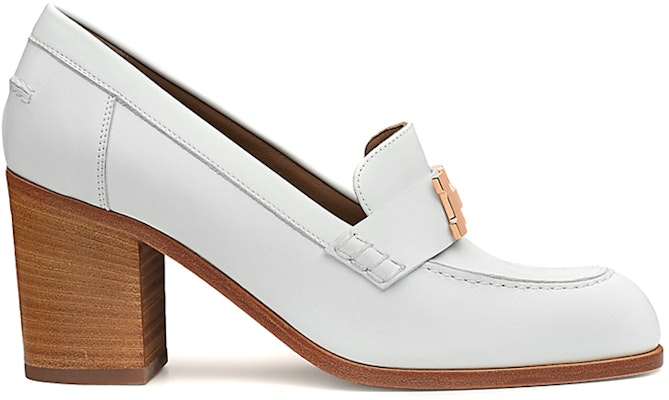 (Women) HERMES Loafer High Heel 'White Goat Leather' H212093Z-90YC Order (Women) HERMES Loafer High Heel 'White Goat Leather' H212093Z-90YC